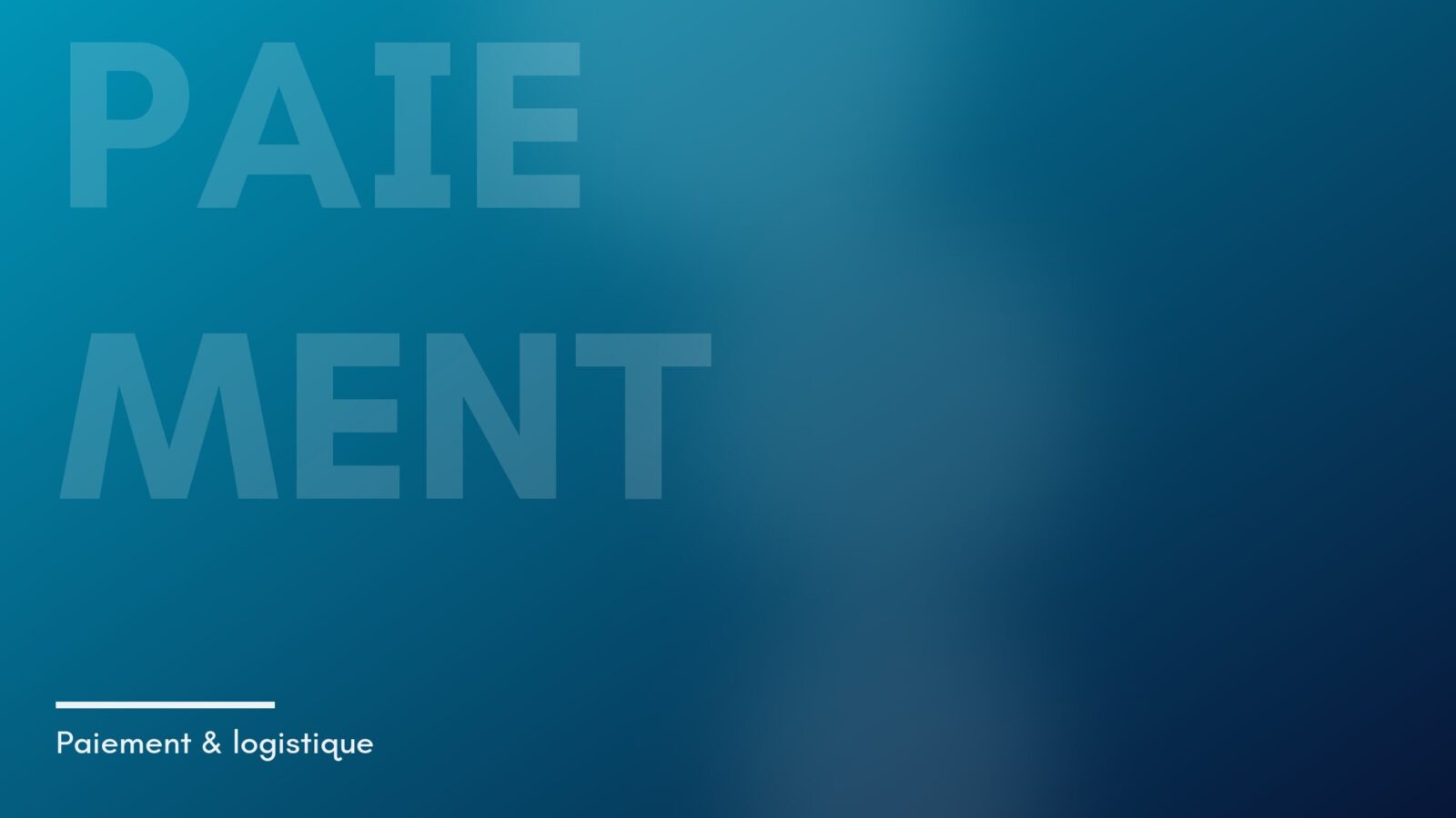 Visuel abstrait de la rubrique Paiement & logistique, dégradé bleu — la protection des données sur une facture électronique