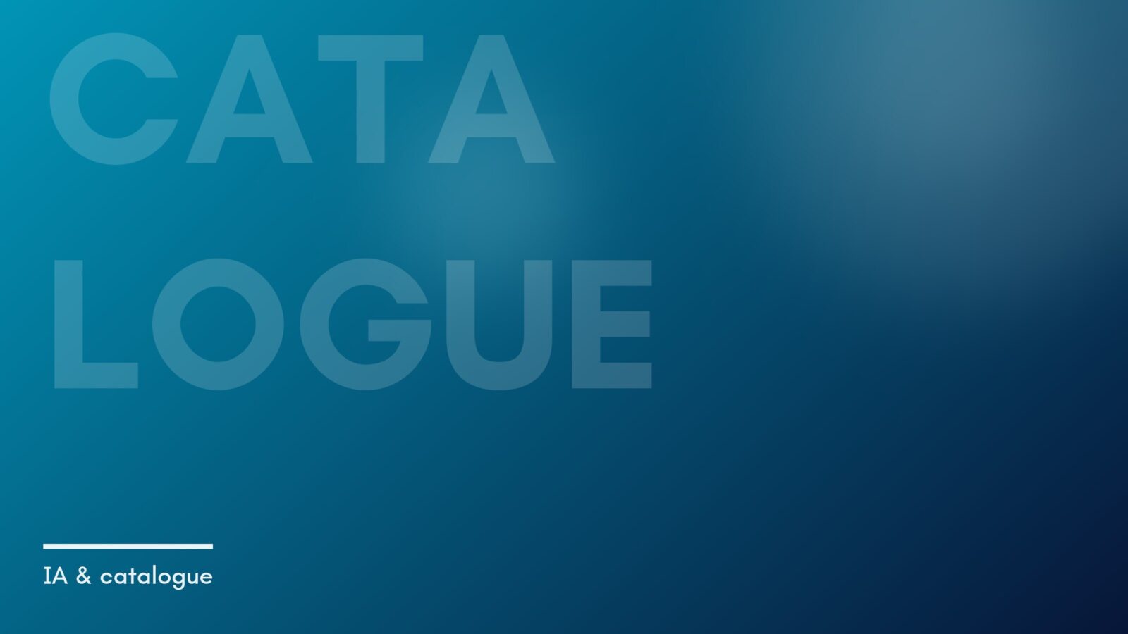 Visuel abstrait de la rubrique IA & catalogue, dégradé bleu — le PIM pour un catalogue WooCommerce ou PrestaShop