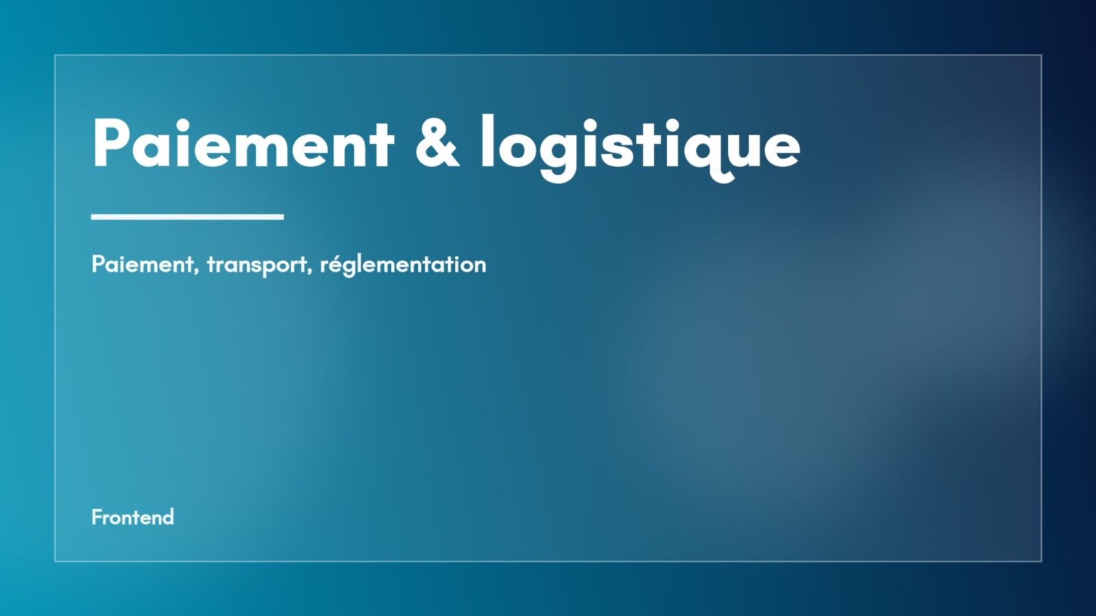 Visuel abstrait de la rubrique Paiement & logistique, dégradé bleu — colis perdu ou endommagé, qui est responsable pour une boutique en ligne