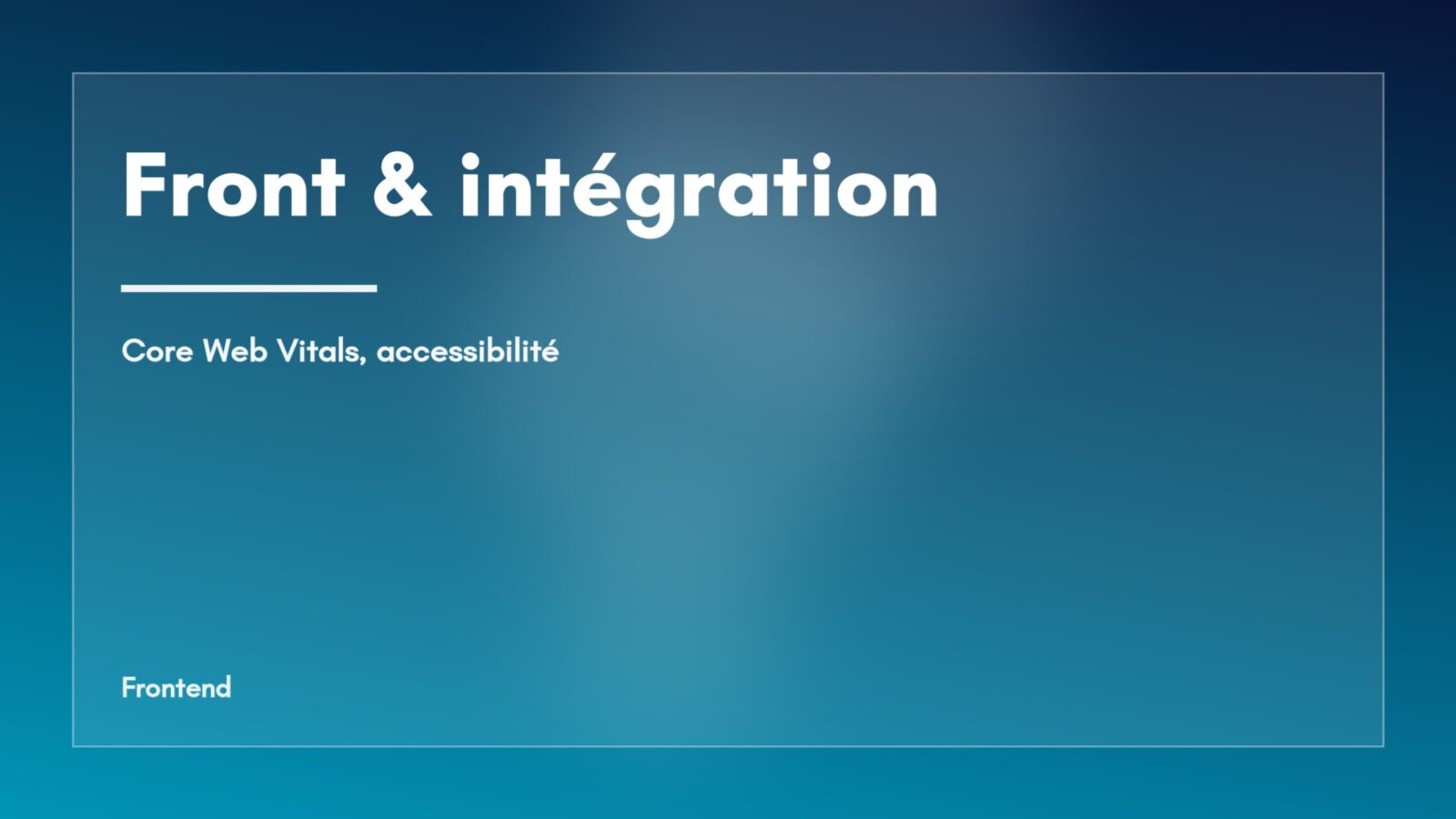 Visuel abstrait de la rubrique Front & intégration, dégradé bleu — faille critique Field UI et mise à jour des boutiques Drupal Commerce
