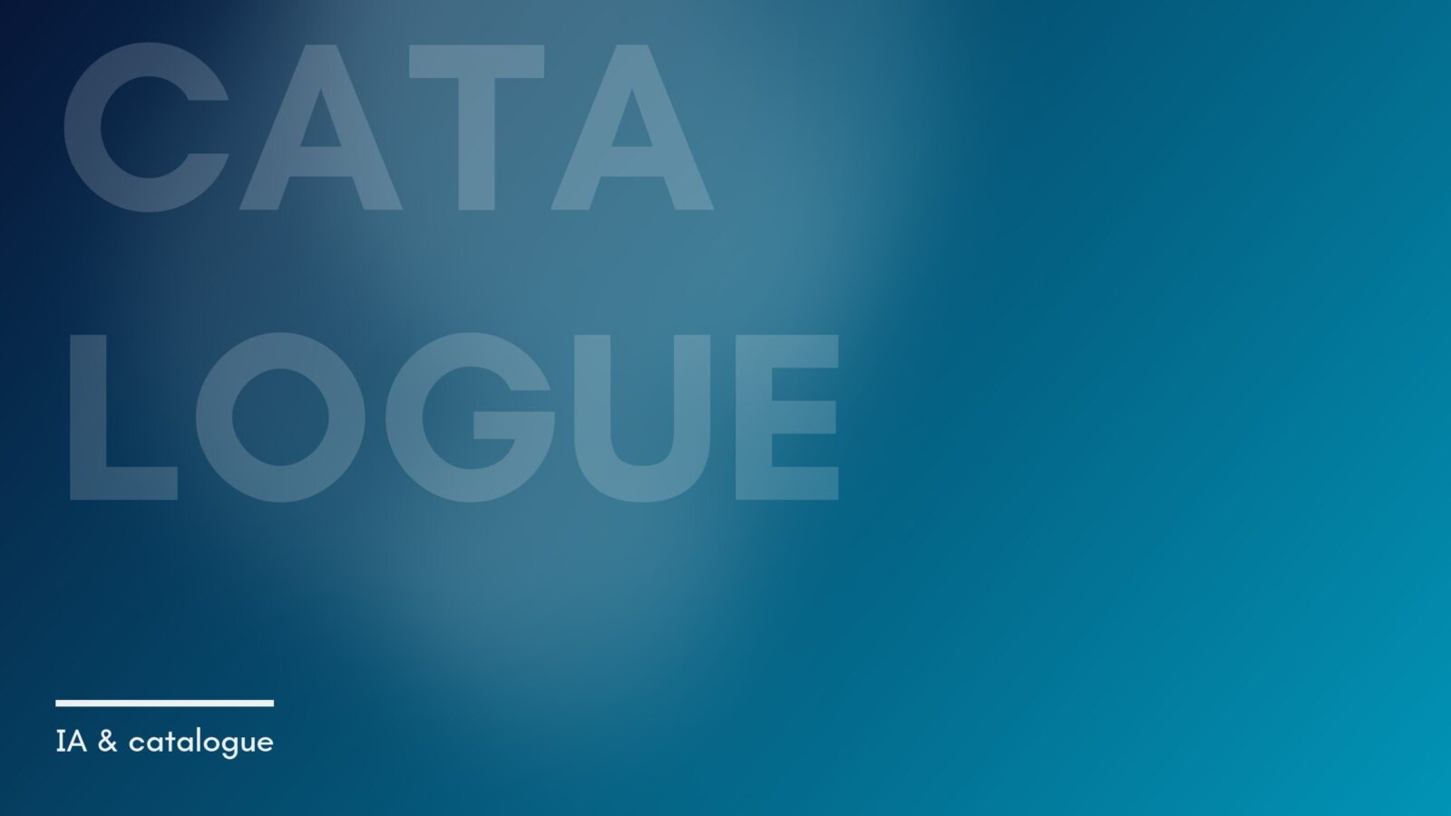 Visuel abstrait de la rubrique IA & catalogue, dégradé bleu — ouverture de l'API de fidélité Google Shopping aux boutiques sans publicité