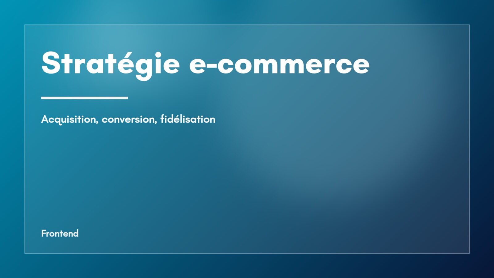 Visuel abstrait de la rubrique Stratégie e-commerce, dégradé bleu — indicateurs de pilotage d'une boutique en ligne