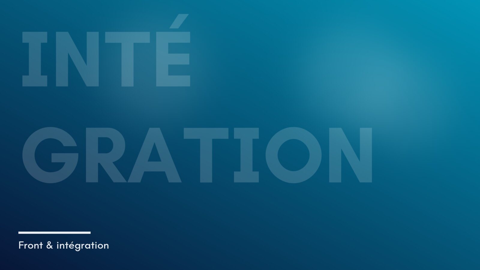 Visuel abstrait de la rubrique Front & intégration, dégradé bleu — causes d'un LCP lent sur une fiche produit