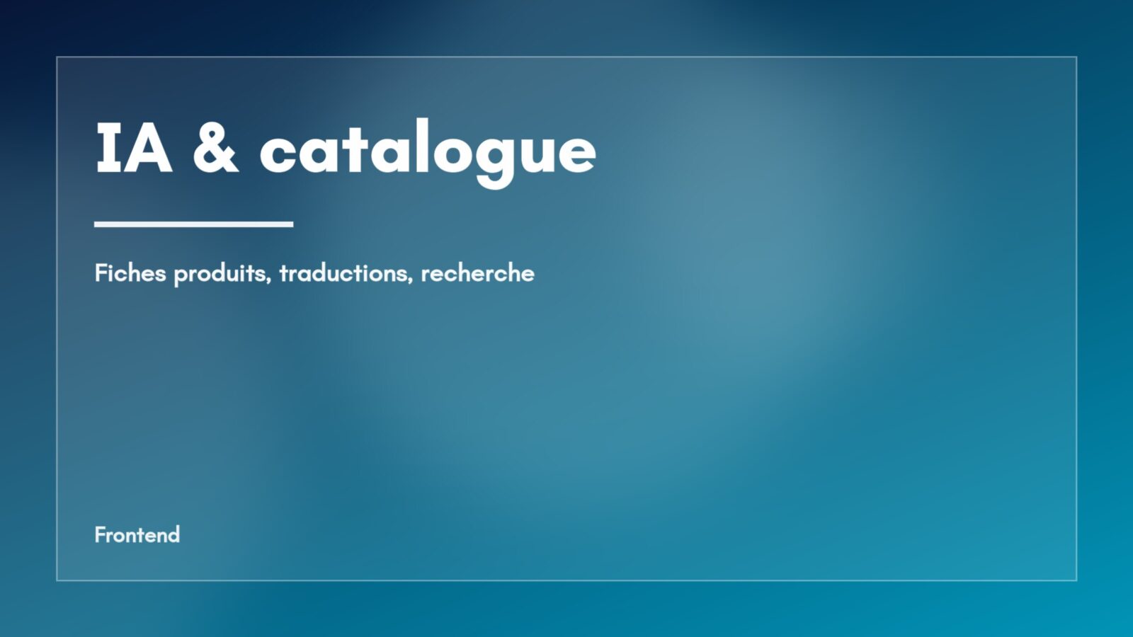 Visuel abstrait de la rubrique IA & catalogue, dégradé bleu — les nouveaux attributs de flux Merchant Center à vérifier