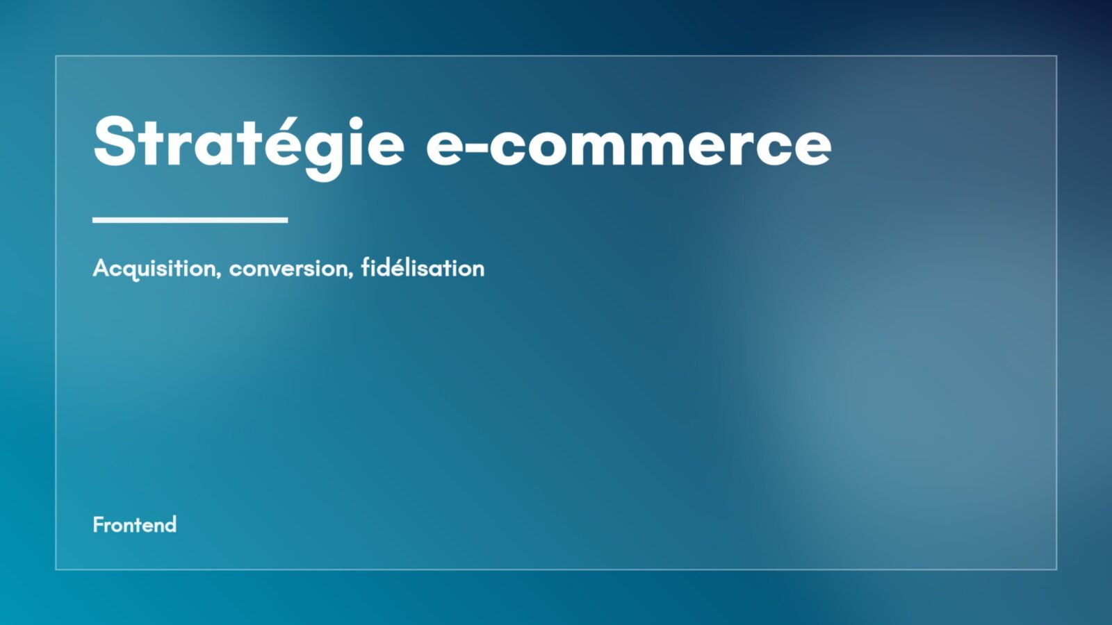 Visuel abstrait de la rubrique Stratégie e-commerce, dégradé bleu — signaux de changement de plateforme e-commerce