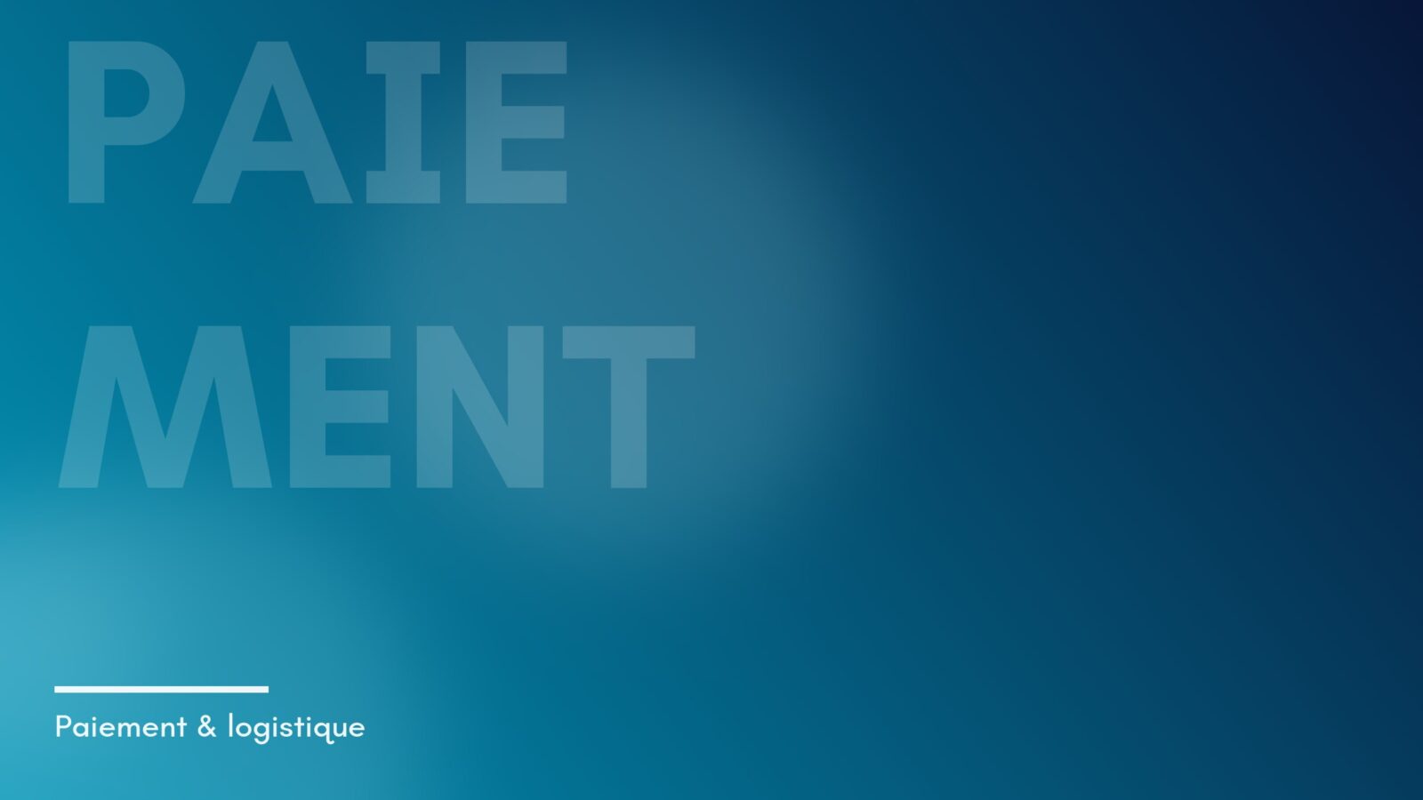 Visuel abstrait de la rubrique Paiement & logistique, dégradé bleu — seuil de TVA OSS pour les ventes à distance intracommunautaires
