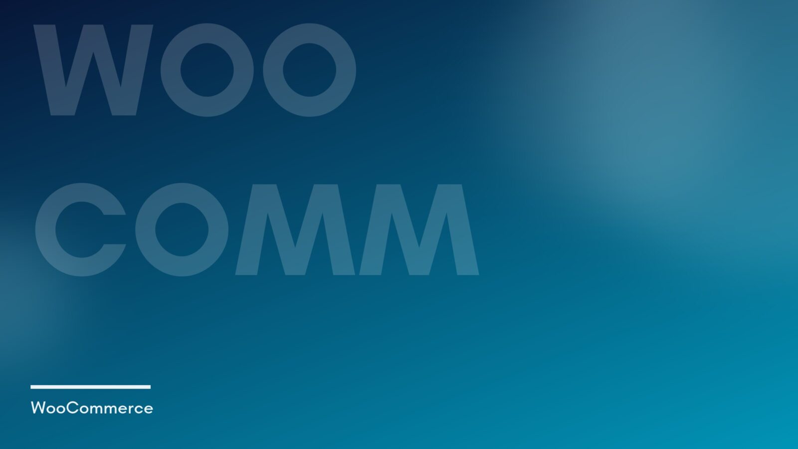 Visuel abstrait de la rubrique WooCommerce, dégradé bleu — vérifier la compatibilité des extensions avant une mise à jour