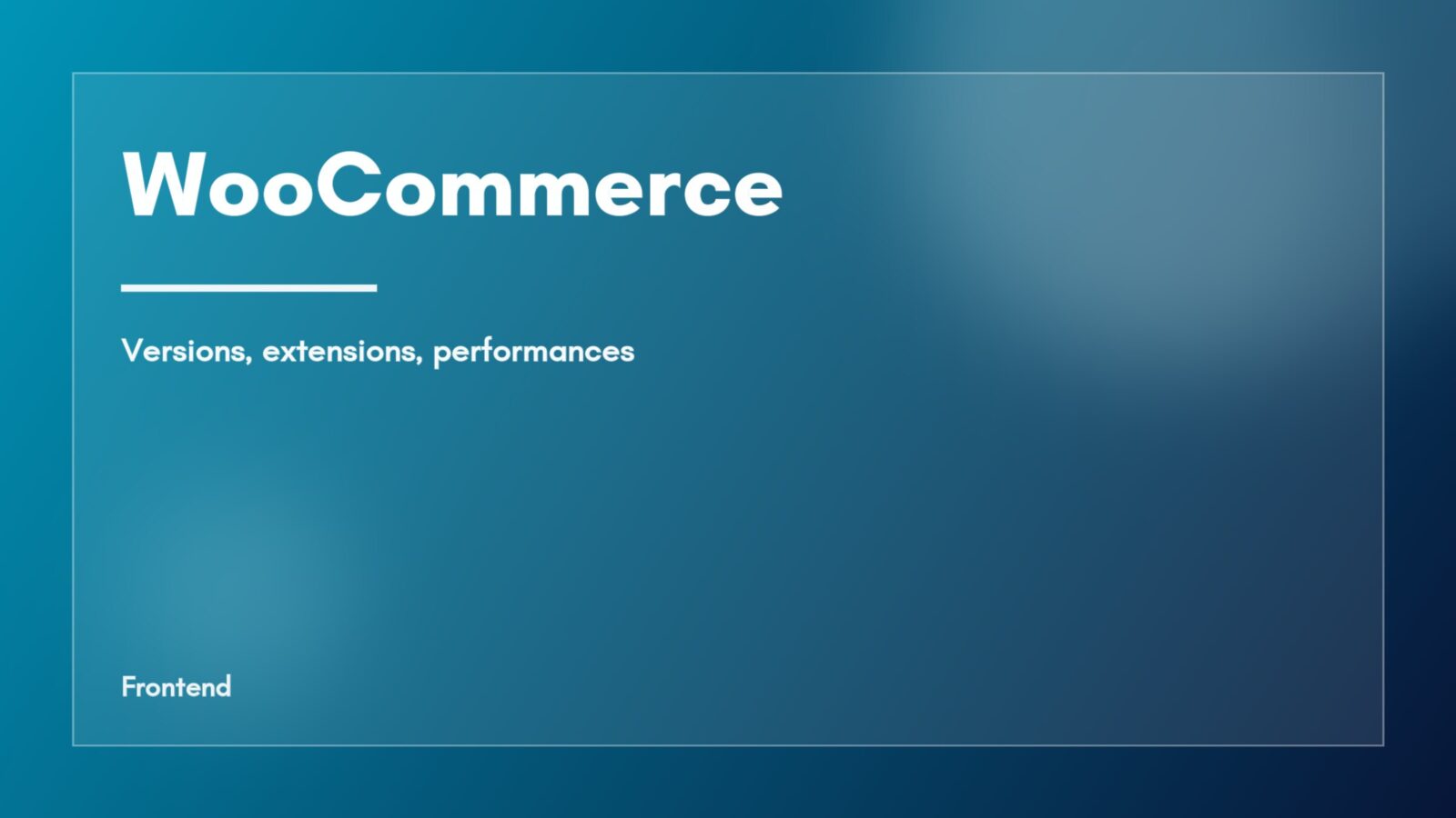 Visuel abstrait de la rubrique WooCommerce, dégradé bleu — la montée vers PHP 8.1 minimum annoncée pour WooCommerce 11.6